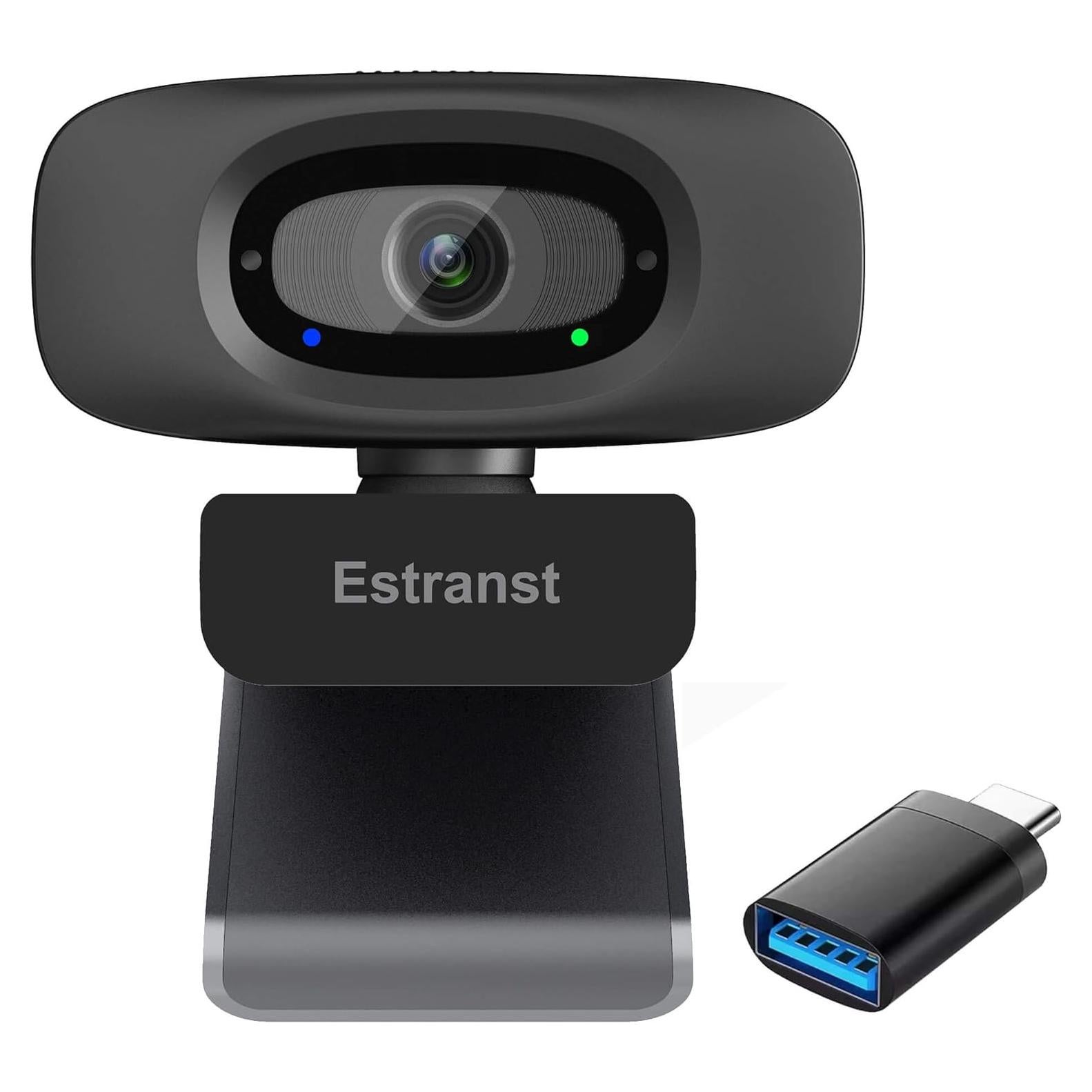 Cámara Web 2K Estranst con Micrófono y Tapa de Privacidad
