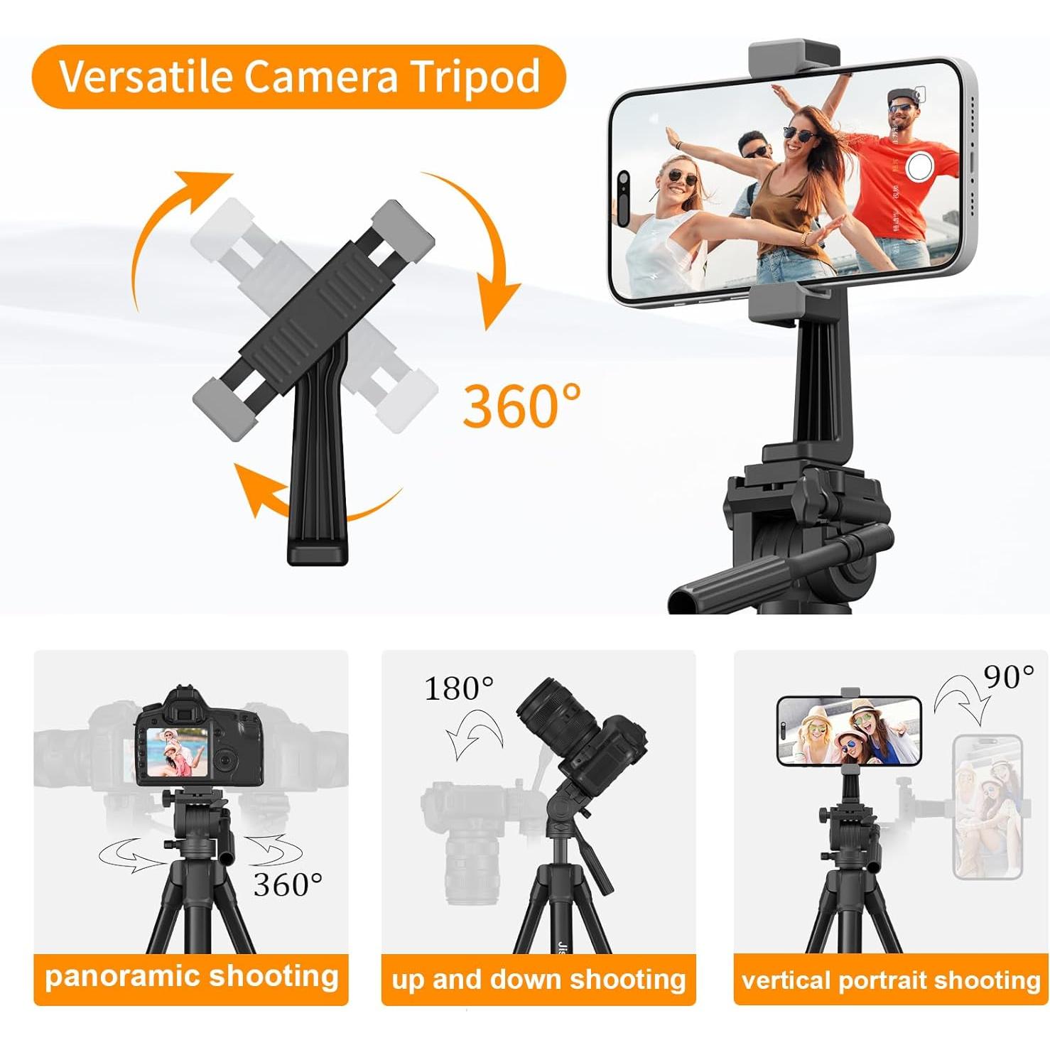 Trípode de cámara Jishane S690 61" Aluminio Liviano 11 lb