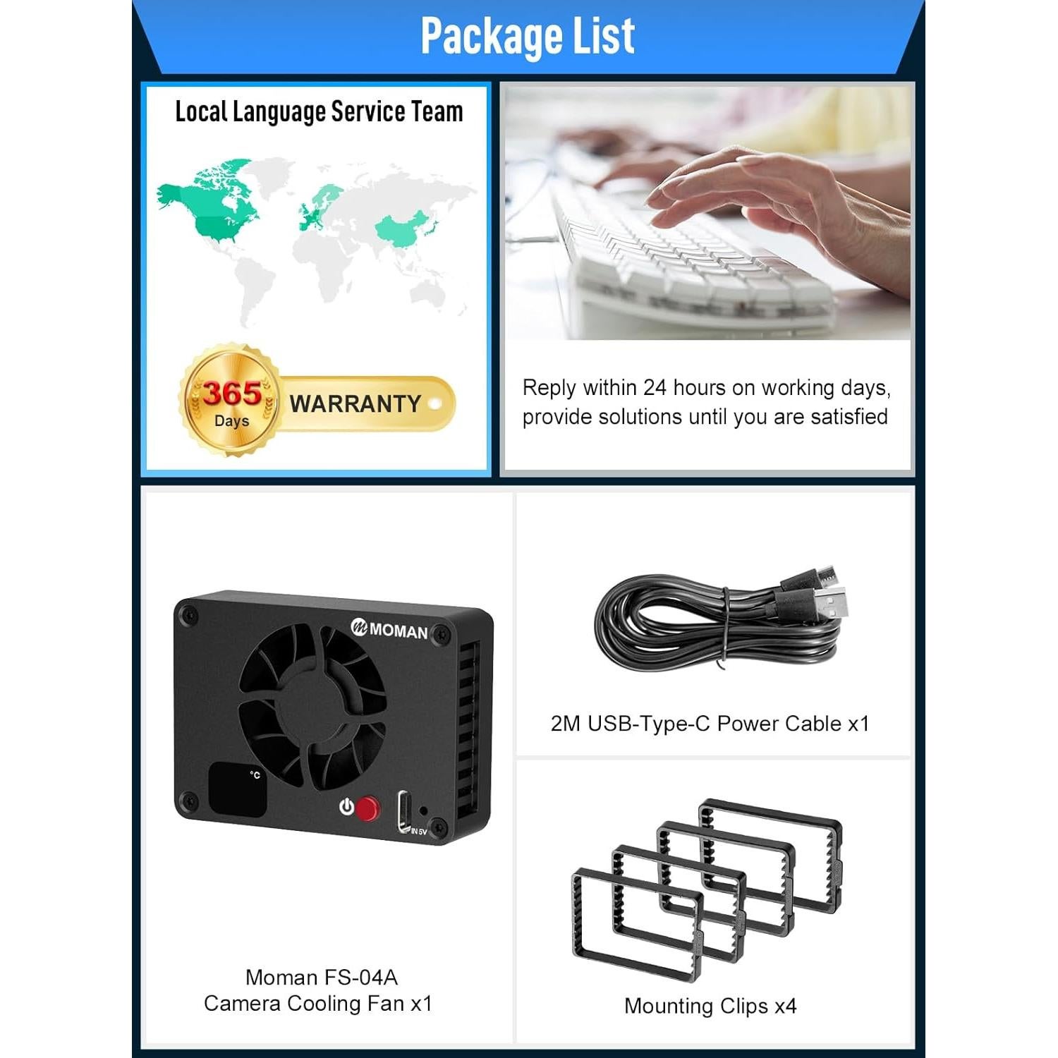 Ventilador de Enfriamiento Moman FS04A para Cámaras 12-30°C