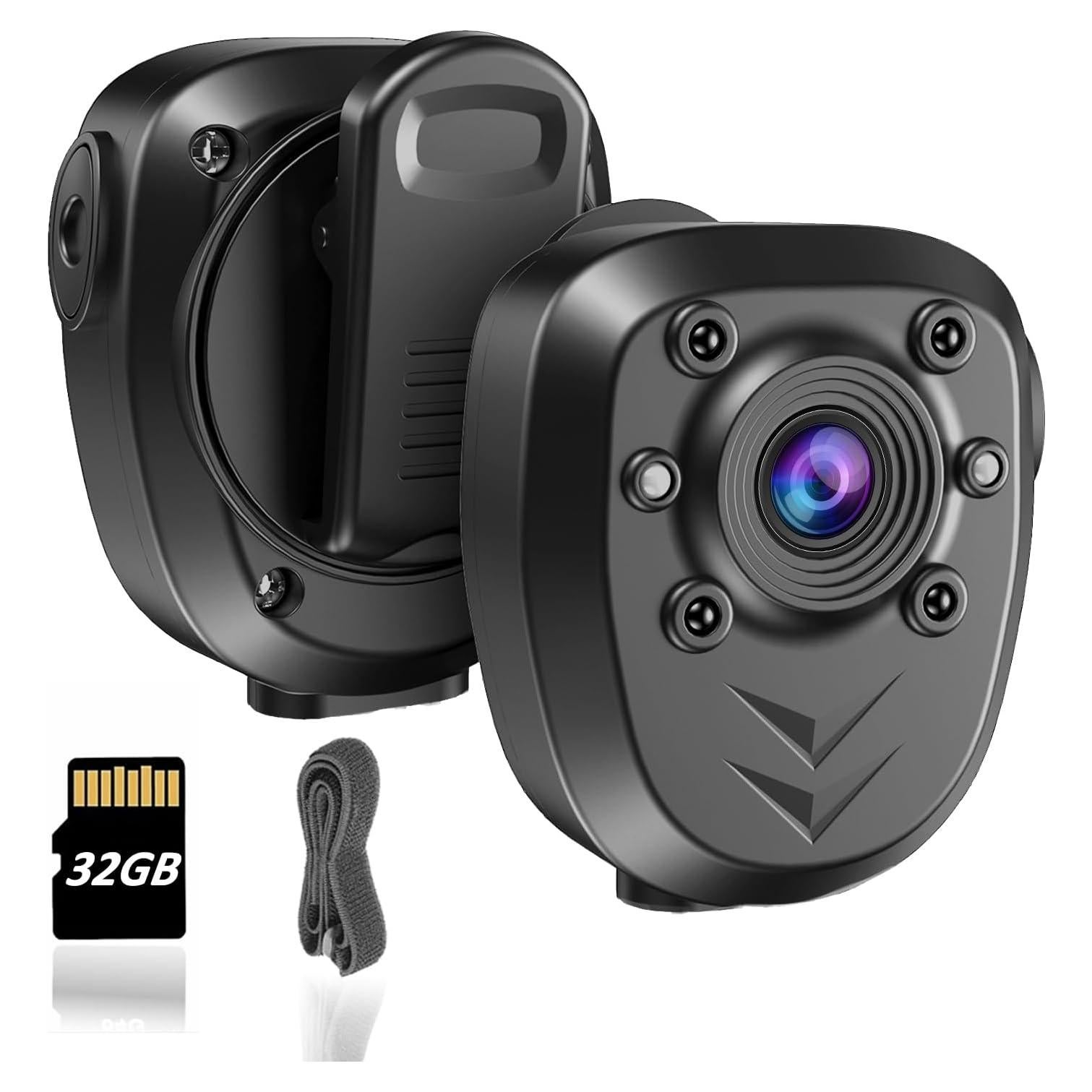 Cámara Corporal 1080P Inalámbrica con 64GB y Visión Nocturna