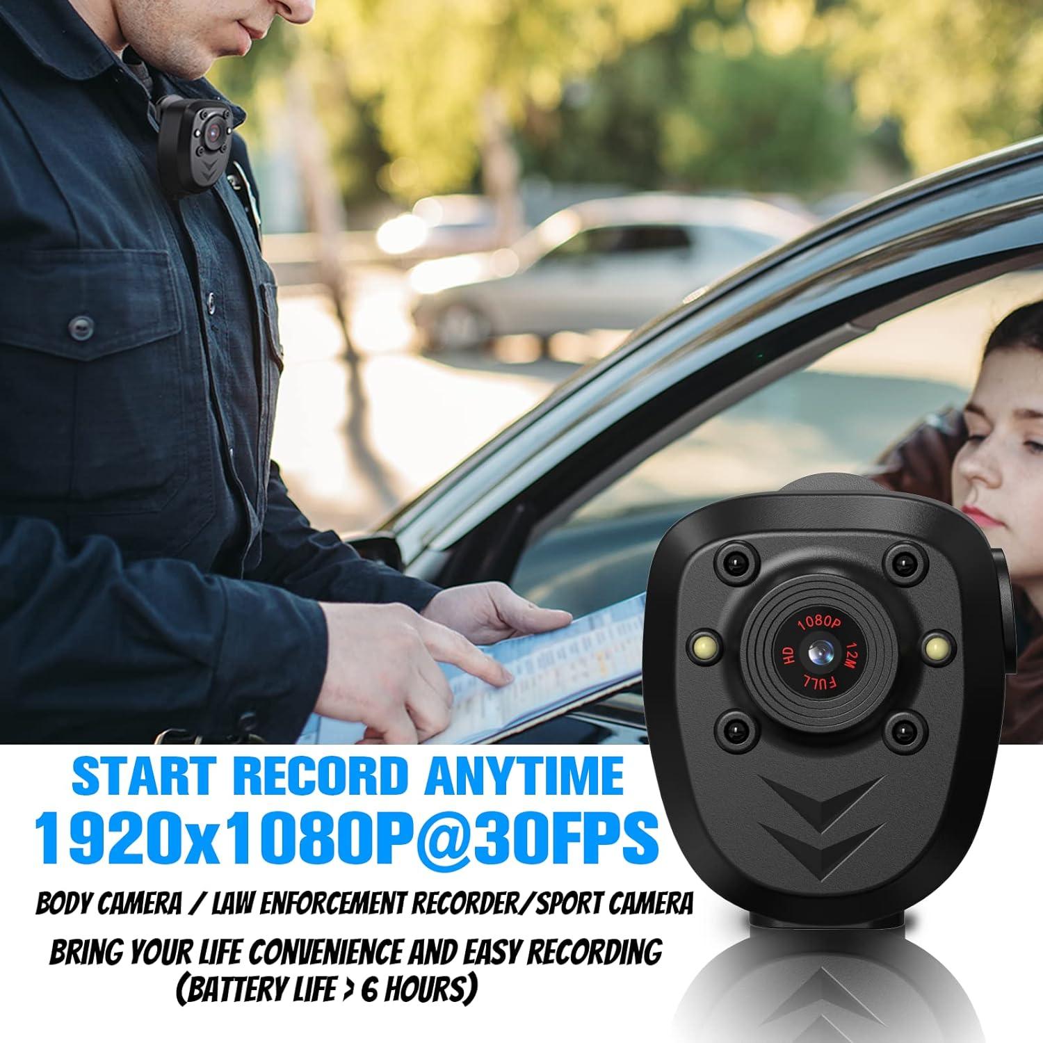 Cámara Corporal 1080P Inalámbrica con 64GB y Visión Nocturna