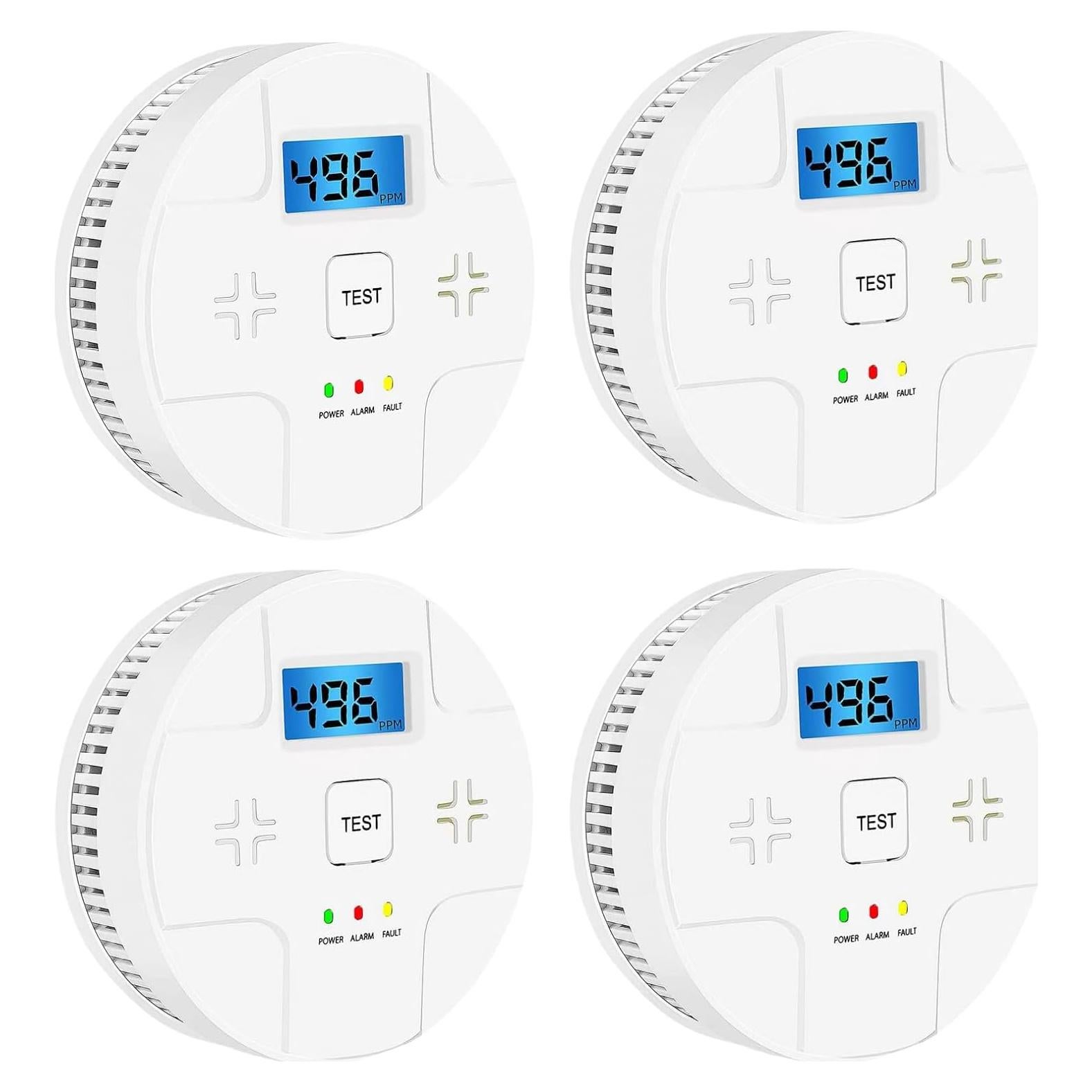 Detector de Humo y CO ARIKON 4-Pack Portátil Fácil Instalación