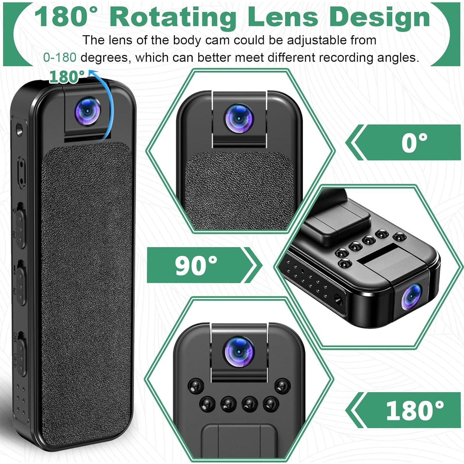 Mini Cámara Corporal HD 1080P HKFUG con Visión Nocturna