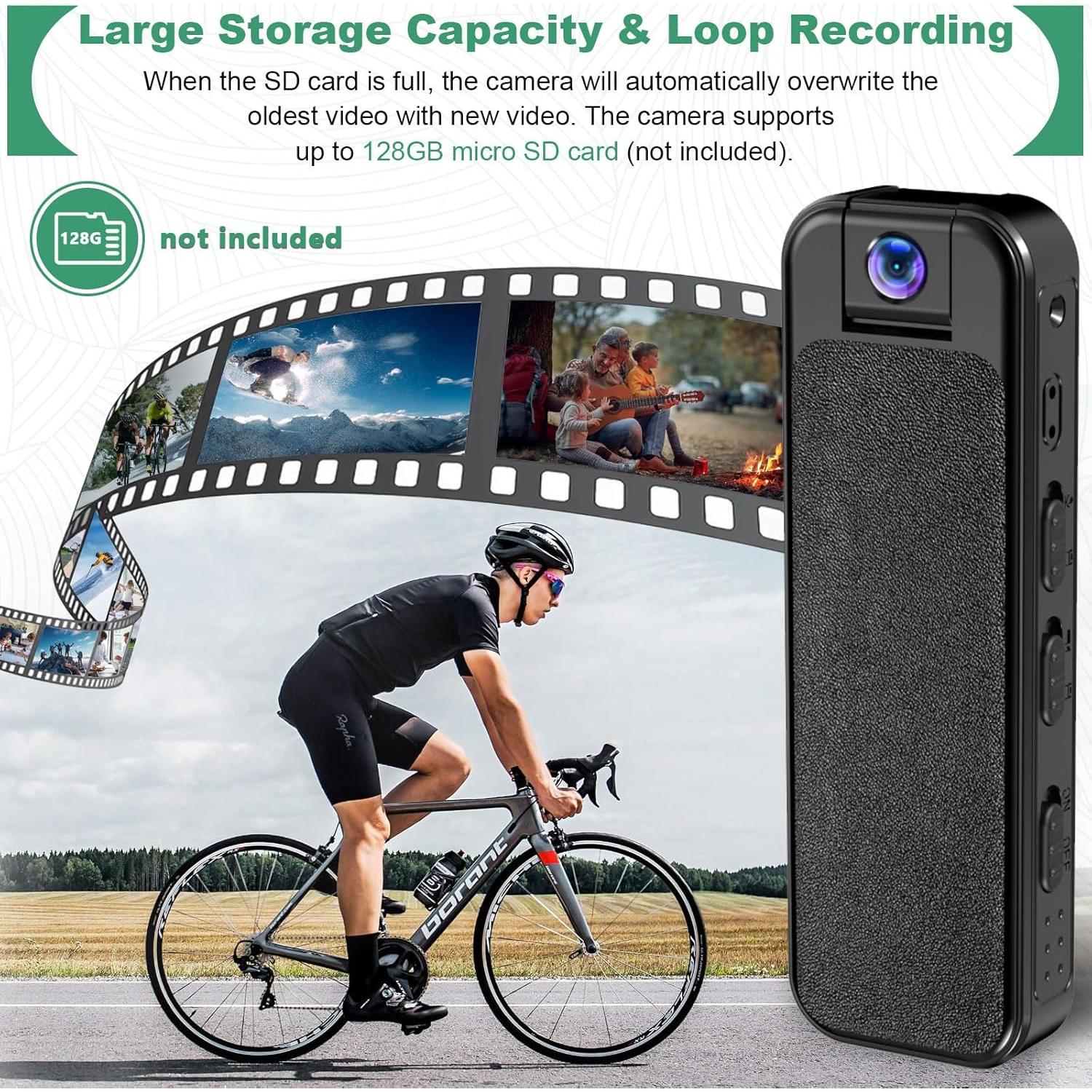 Mini Cámara Corporal HD 1080P HKFUG con Visión Nocturna