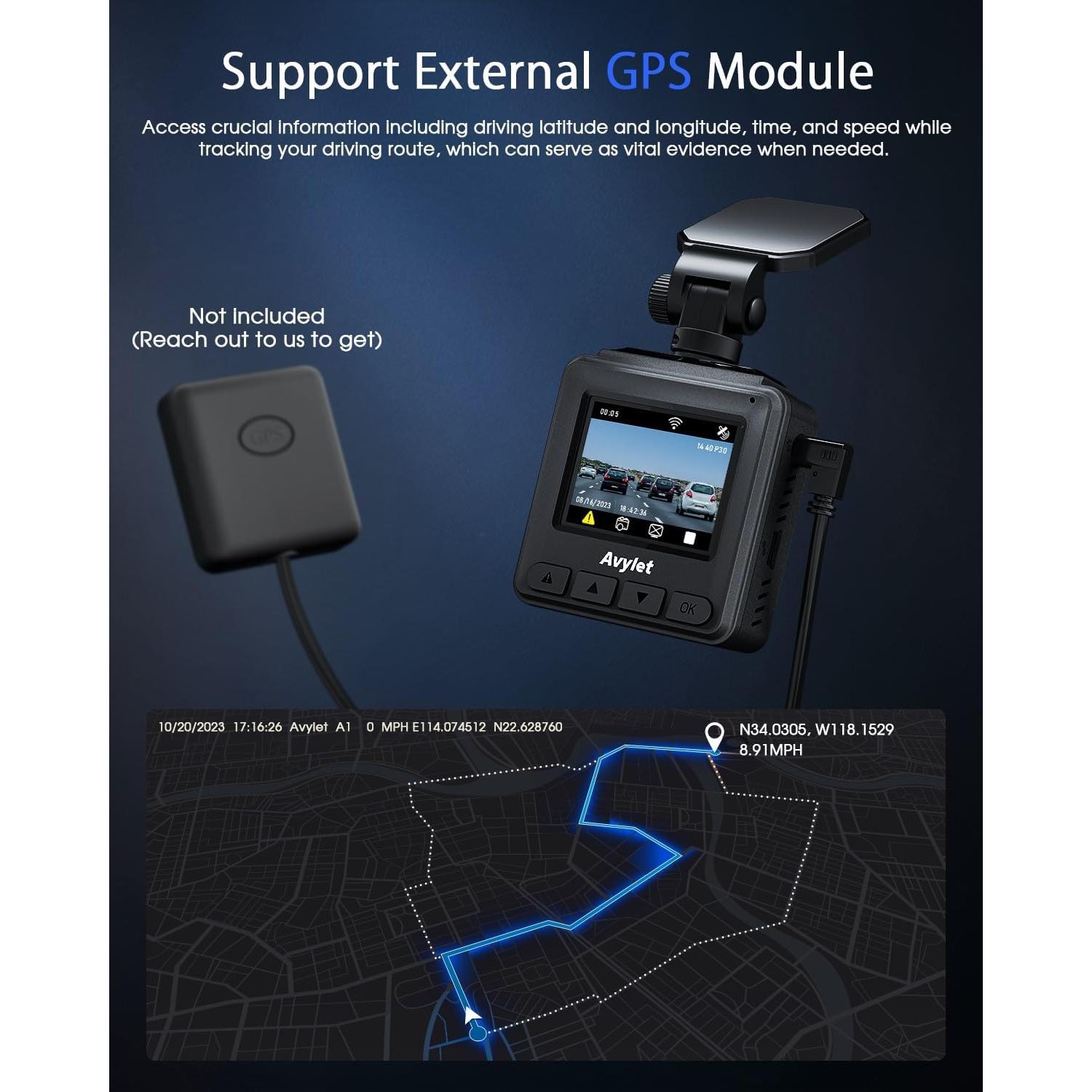 Cámara Dash WiFi 2K Avylet Mini con Visión Nocturna