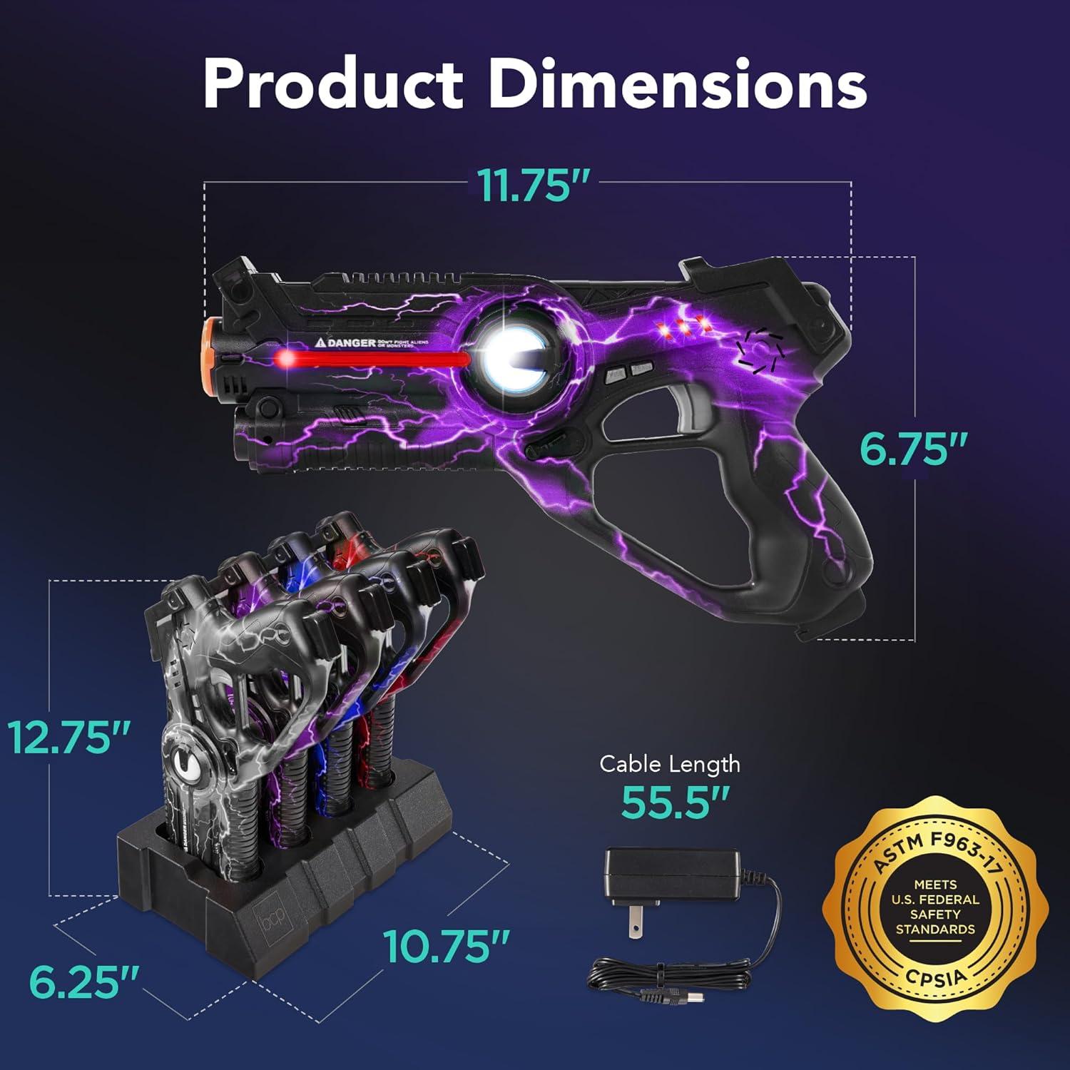 Conjunto 4 Blasters Laser Tag Mejor Opción Infrarrojo Recargable