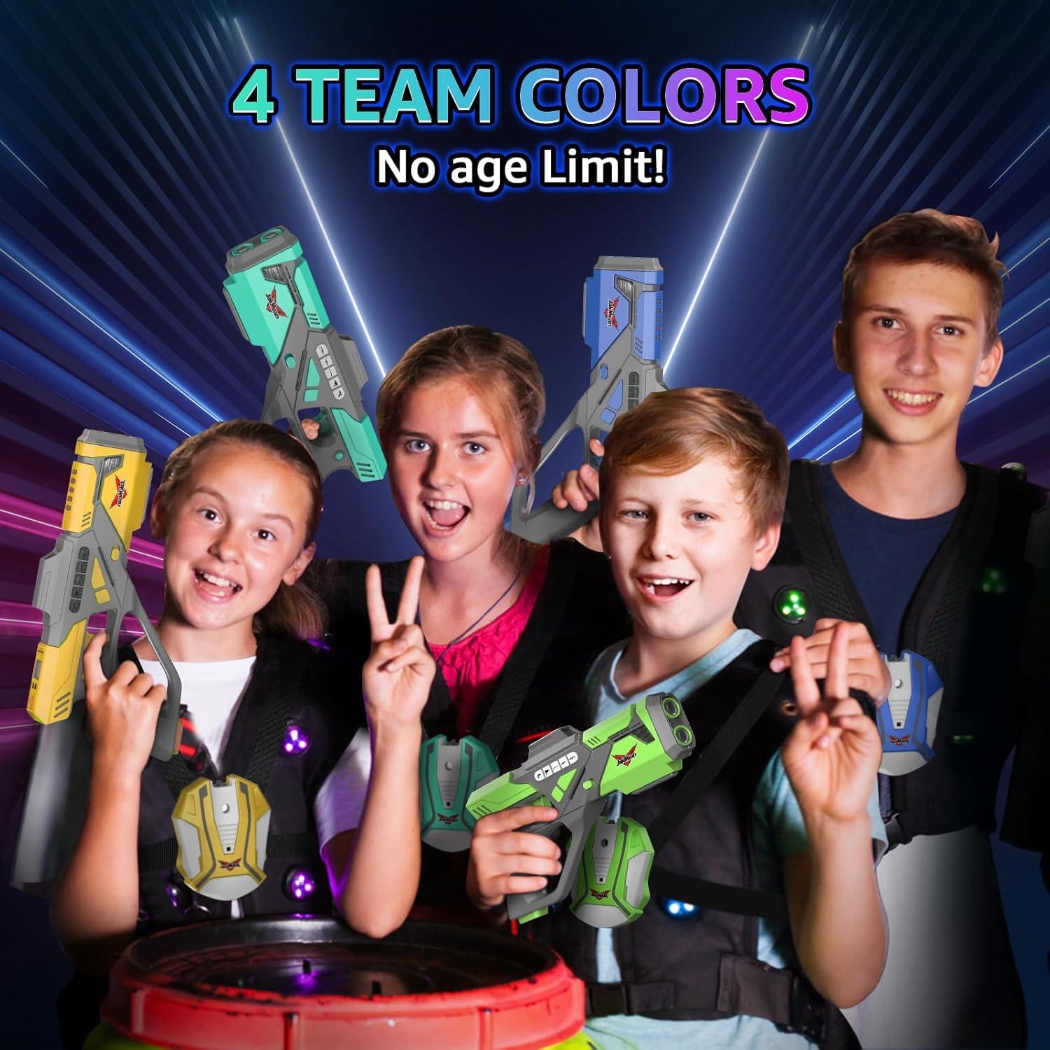 Juego de Laser Tag Recargable JakMean 4 Pistolas y Chalecos