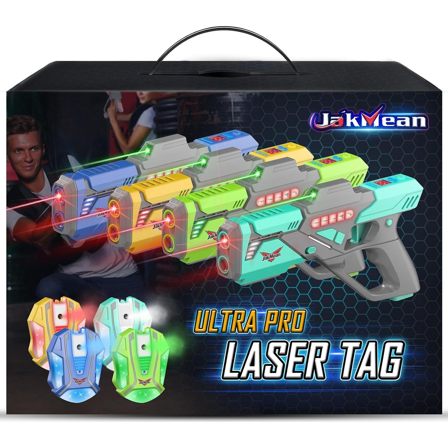 Juego de Laser Tag Recargable JakMean 4 Pistolas y Chalecos