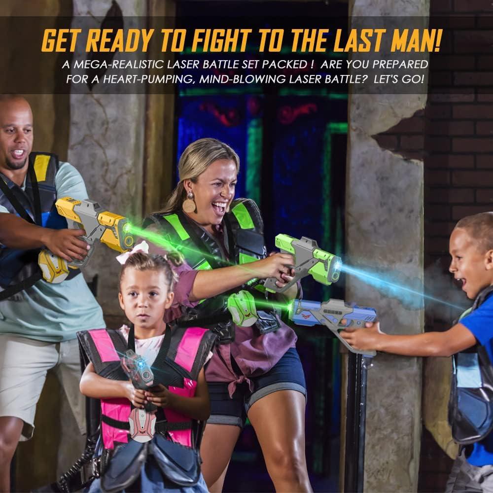 Juego de Laser Tag Recargable JakMean 4 Pistolas y Chalecos