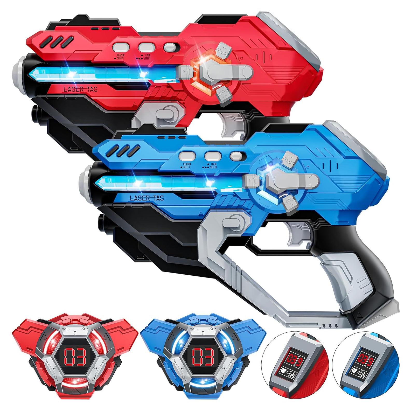 Conjunto de 2 pistolas láser IJO con chalecos LED para 6 a 12 años