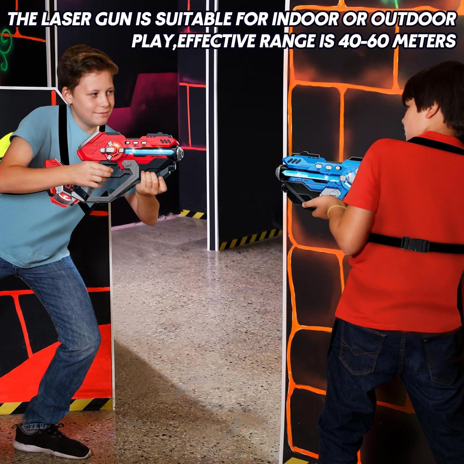 Conjunto de 2 pistolas láser IJO con chalecos LED para 6 a 12 años