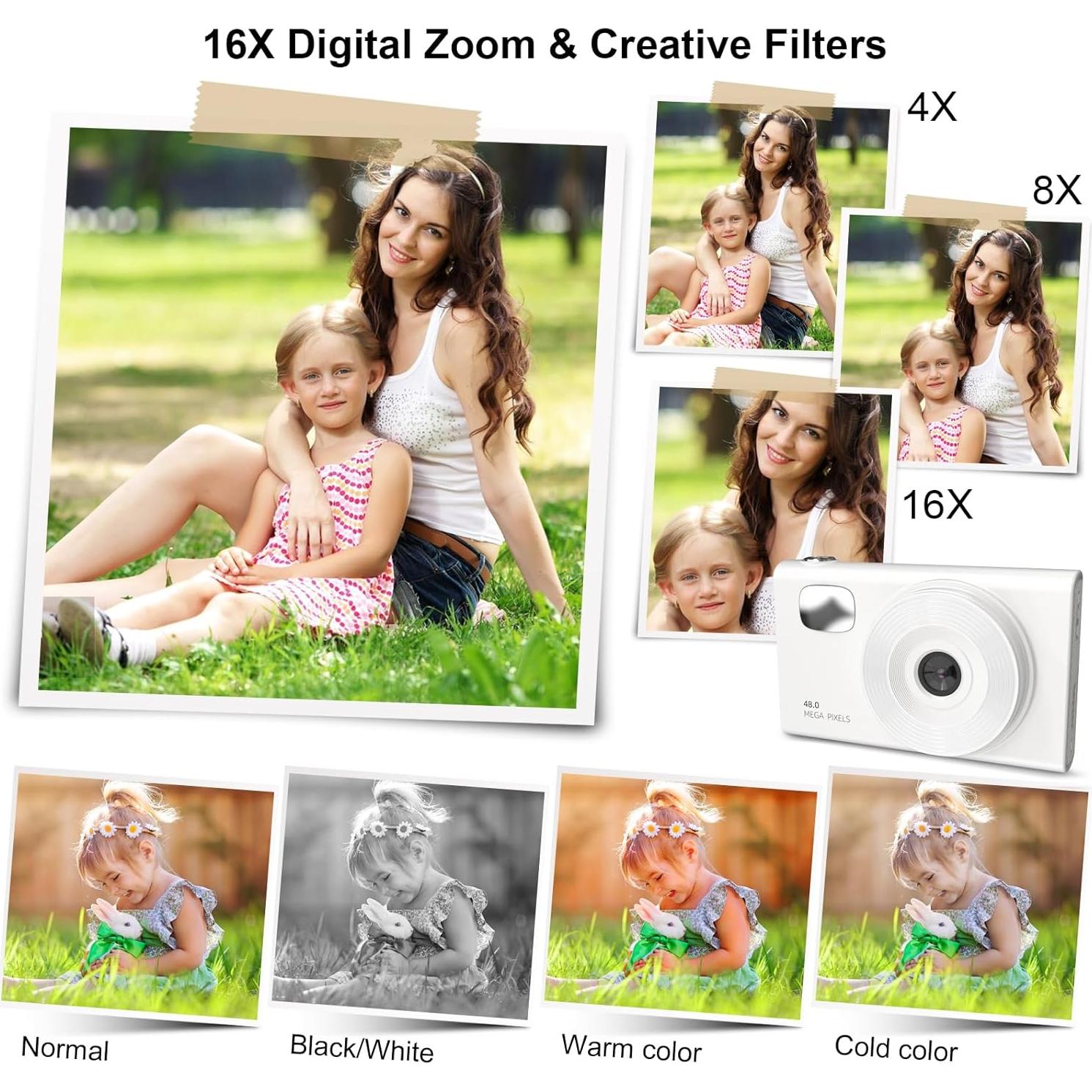 Cámara Digital SONSHUYI H12 48MP 1080P Compacta para Niños