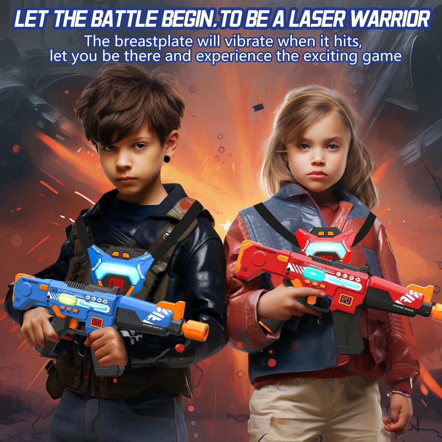 Juego de Laser Tag Recargable 2 Pistolas y Chalecos LED