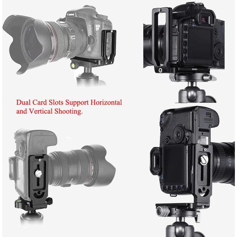 DSLR Camera L-Shaped Bracket Mount, Arca-Swiss Vertical Horizontal Switching Quick Release Plate for Canon Nikon Sony DJI Osmo Ronin Zhiyun Stabilizer, Compatible with Tripod Monopod
