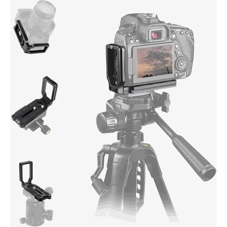 DSLR Camera L-Shaped Bracket Mount, Arca-Swiss Vertical Horizontal Switching Quick Release Plate for Canon Nikon Sony DJI Osmo Ronin Zhiyun Stabilizer, Compatible with Tripod Monopod