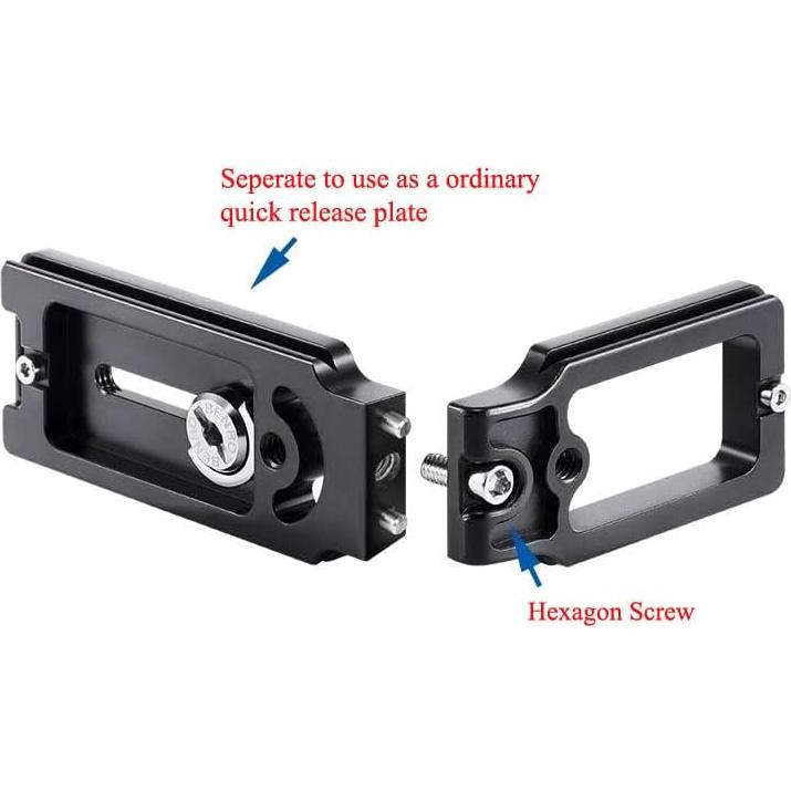 DSLR Camera L-Shaped Bracket Mount, Arca-Swiss Vertical Horizontal Switching Quick Release Plate for Canon Nikon Sony DJI Osmo Ronin Zhiyun Stabilizer, Compatible with Tripod Monopod