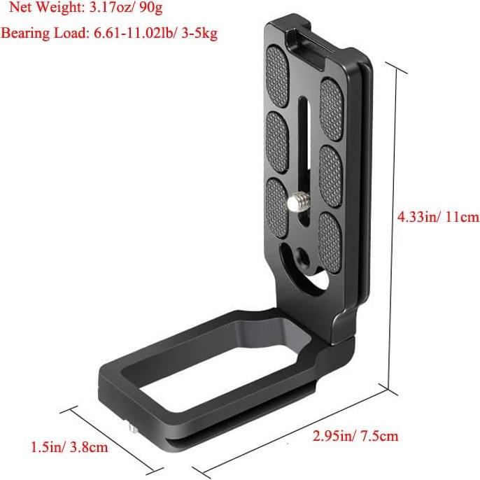 DSLR Camera L-Shaped Bracket Mount, Arca-Swiss Vertical Horizontal Switching Quick Release Plate for Canon Nikon Sony DJI Osmo Ronin Zhiyun Stabilizer, Compatible with Tripod Monopod