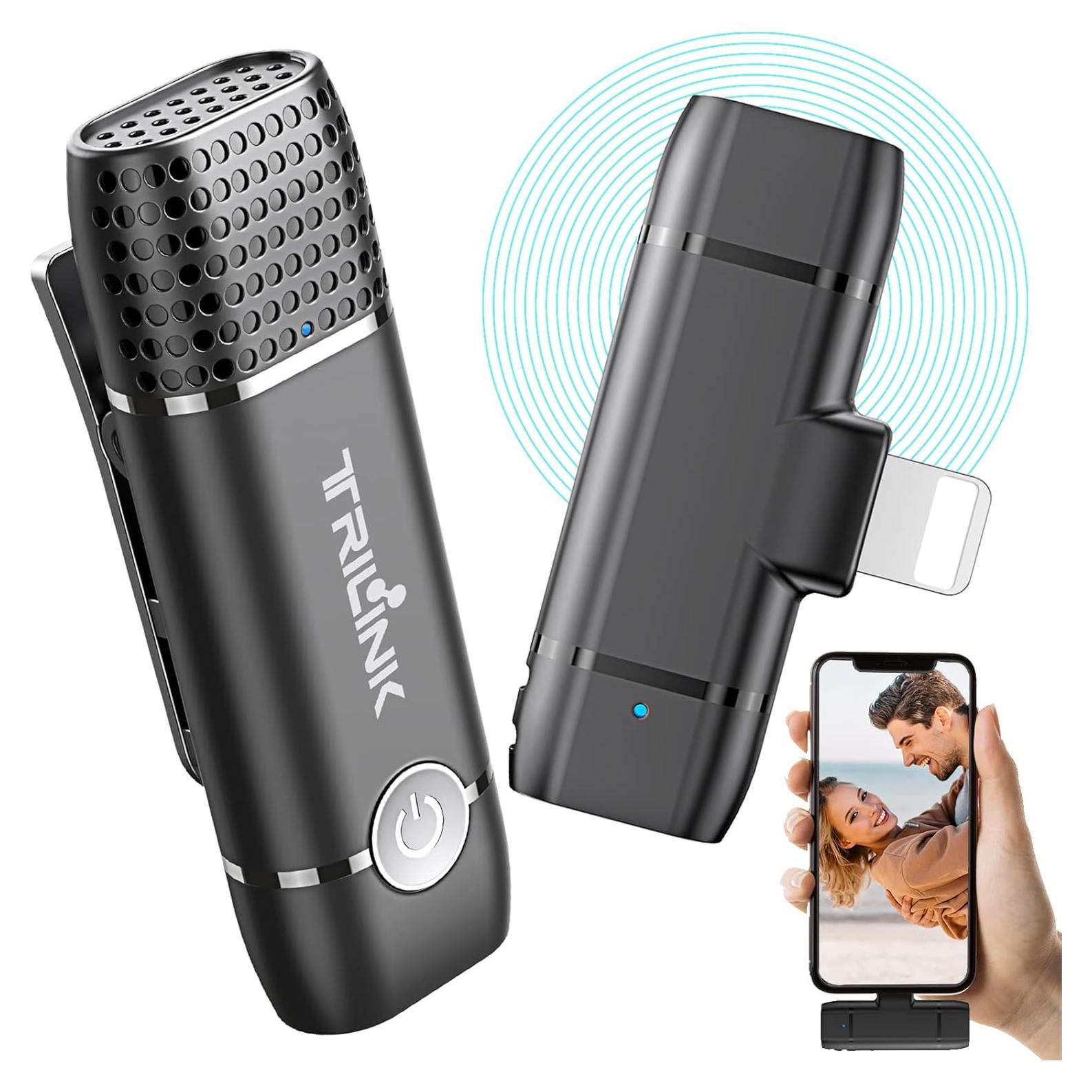 Micrófono Lavalier Inalámbrico TRILINK para iPhone - Negro