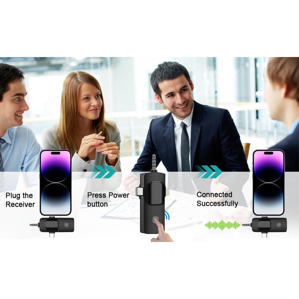 Micrófono Inalámbrico Lavalier JAPOO 3 en 1 USB-C para iPhone