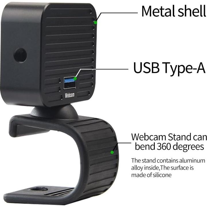 Cámara Web 4K MOKOSE P40A con Micrófono y Soporte USB