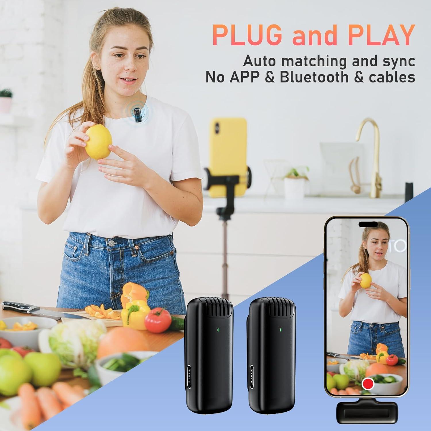 Micrófono Lavalier Inalámbrico Melusen J13 para iPhone/iPad