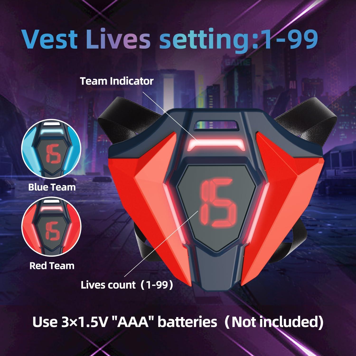 Juego de Laser Tag 2 jugadores WINYEA con Chalecos LED