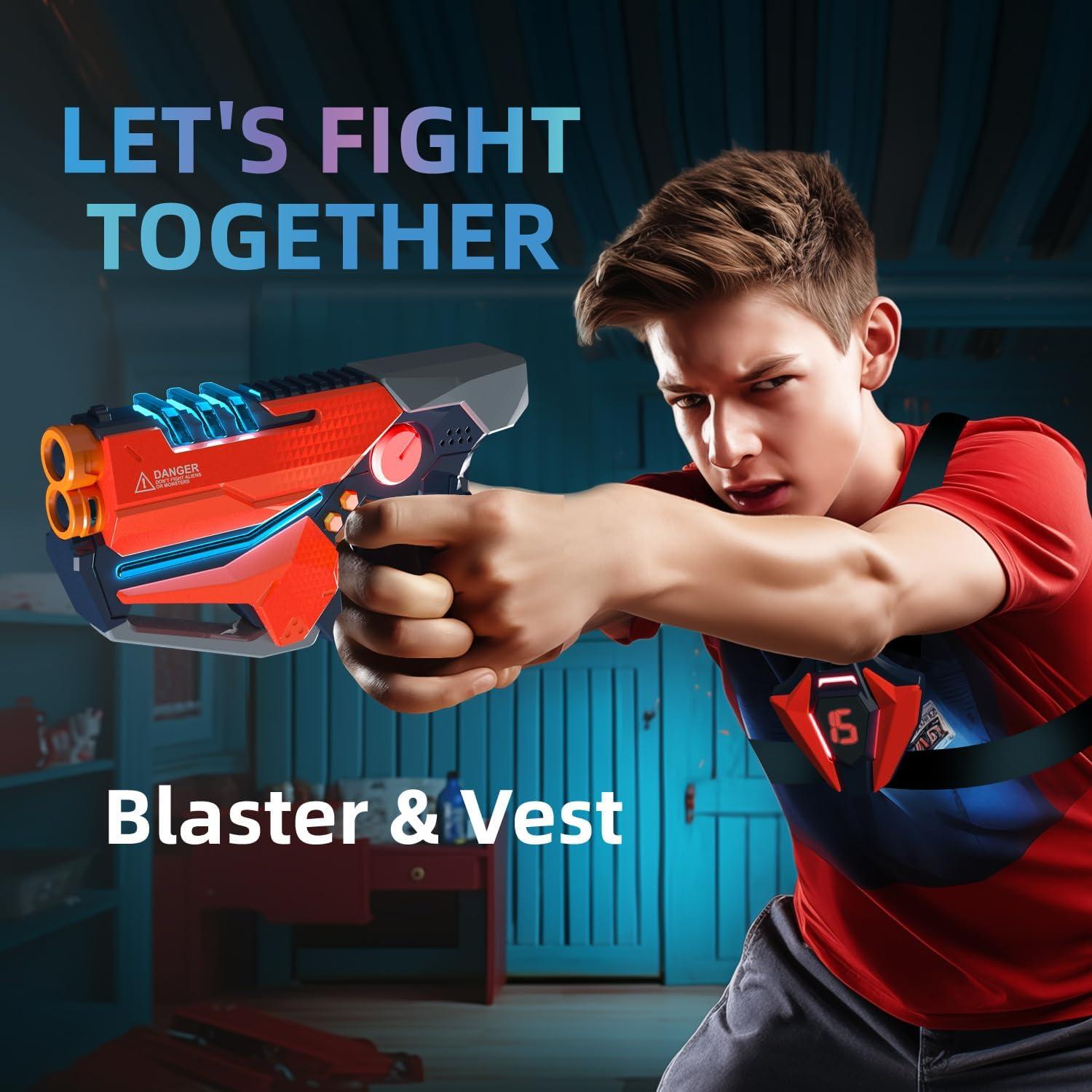 Juego de Laser Tag 2 jugadores WINYEA con Chalecos LED