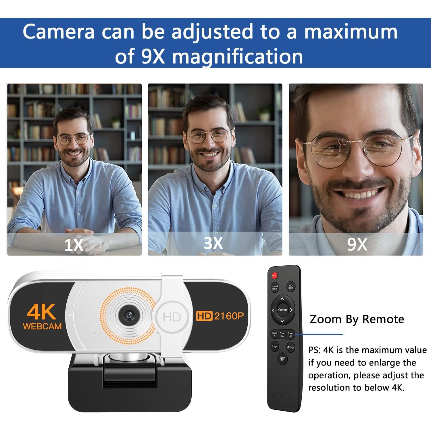 Cámara Web 4K Nolansend con Micrófono y Control Remoto
