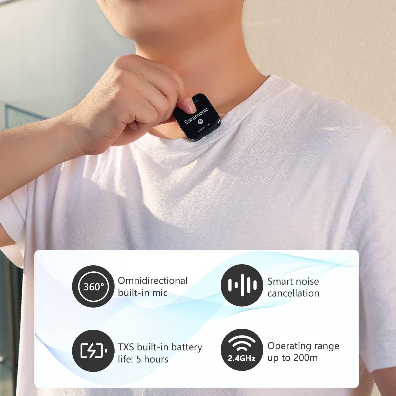 Micrófono Lavalier Inalámbrico Saramonic Blink900 S3 200m