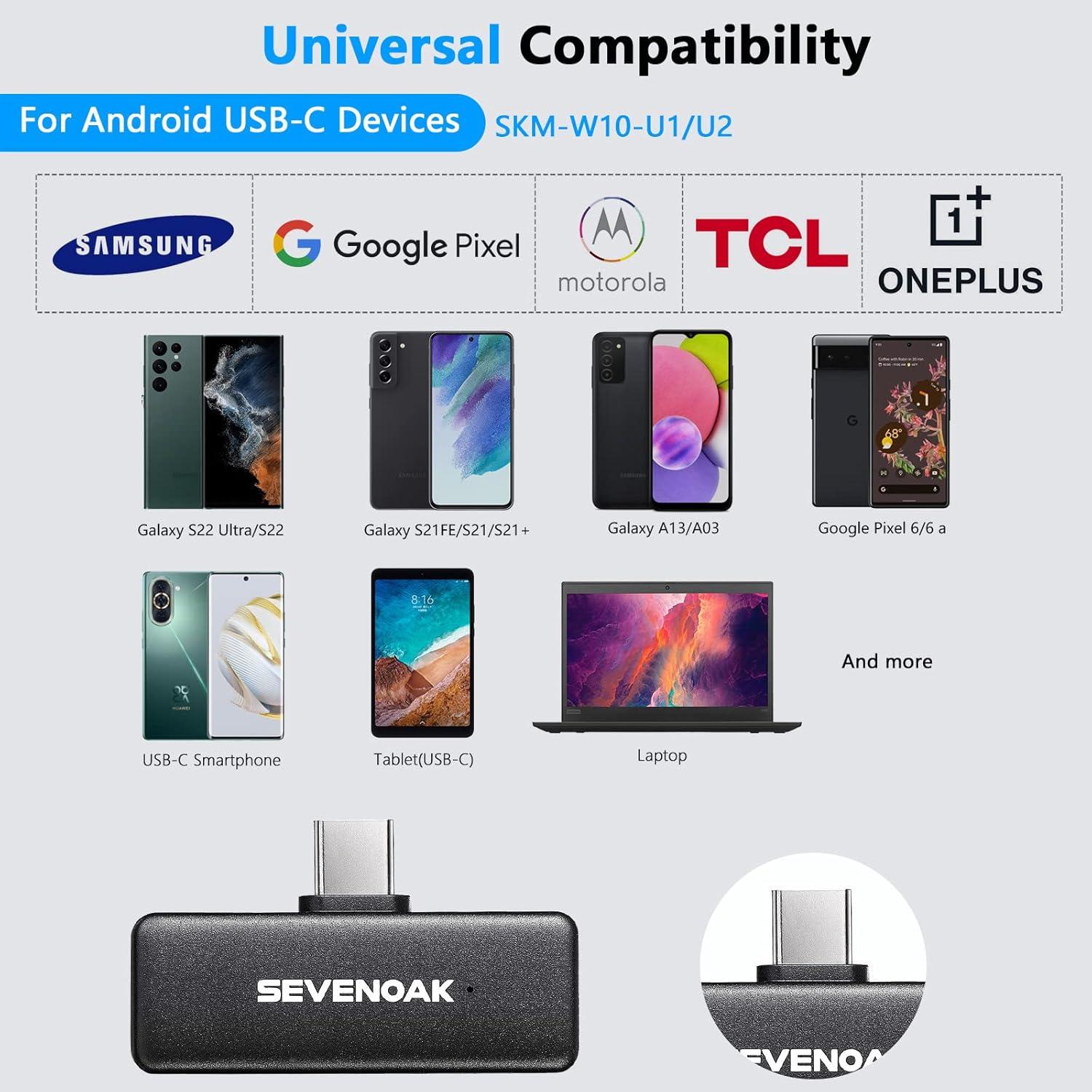 Micrófono Lavalier Inalámbrico Sevenoak SKM-W10 USB-C 10h Batería