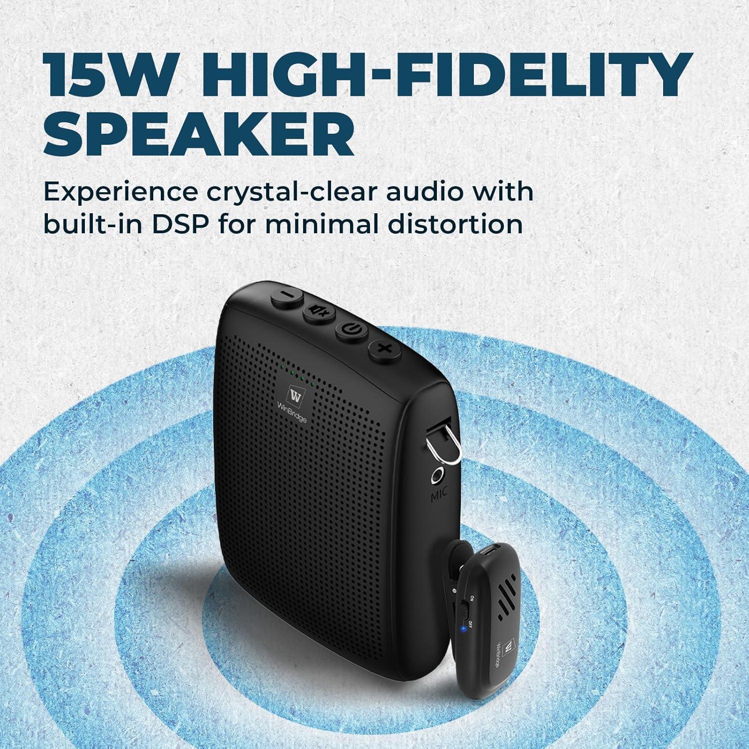 Amplificador de Voz Inalámbrico WinBridge WB005 15W con Micrófono Lavalier