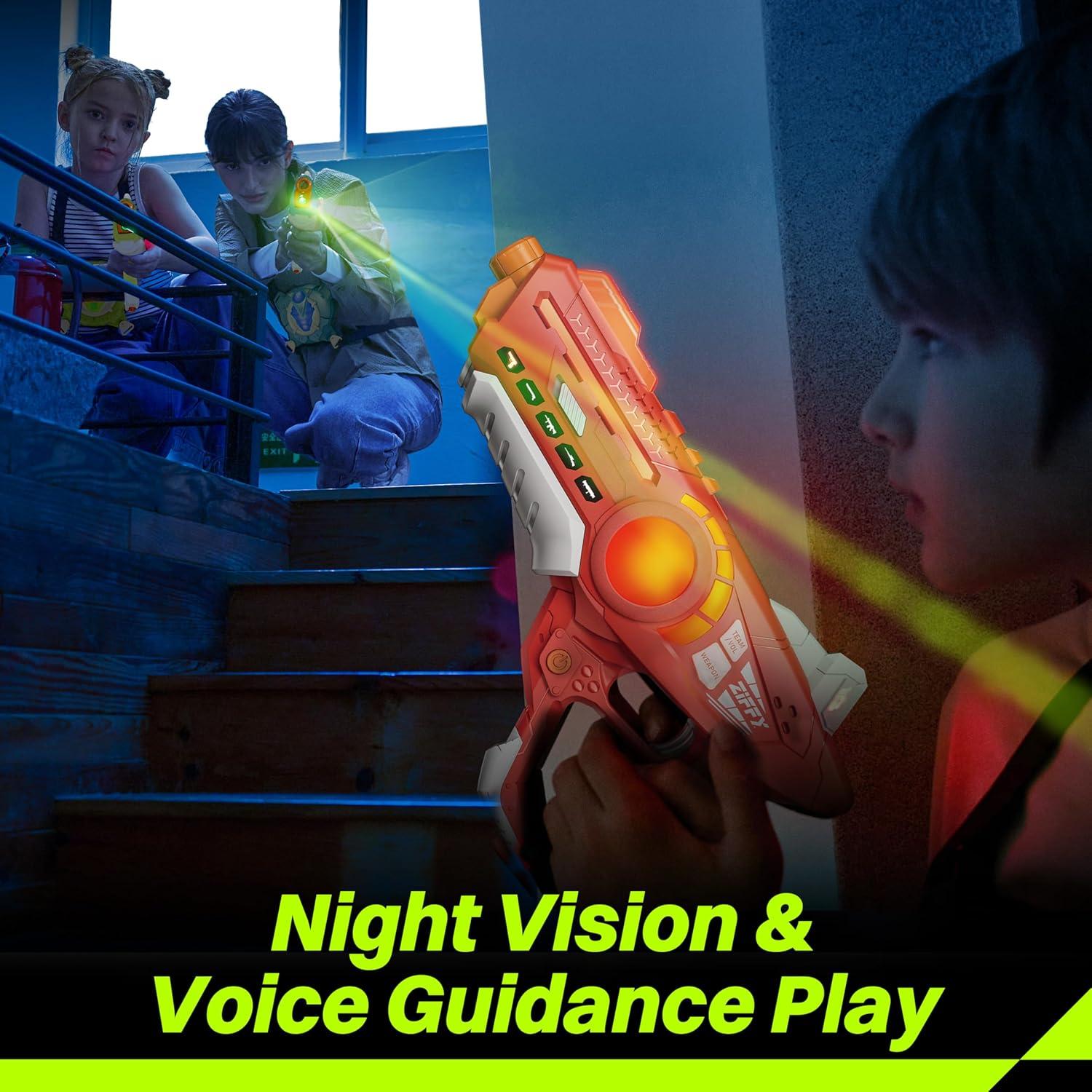 Conjunto Laser Tag ZIFFY 4 Pistolas y Chalecos Multicolor