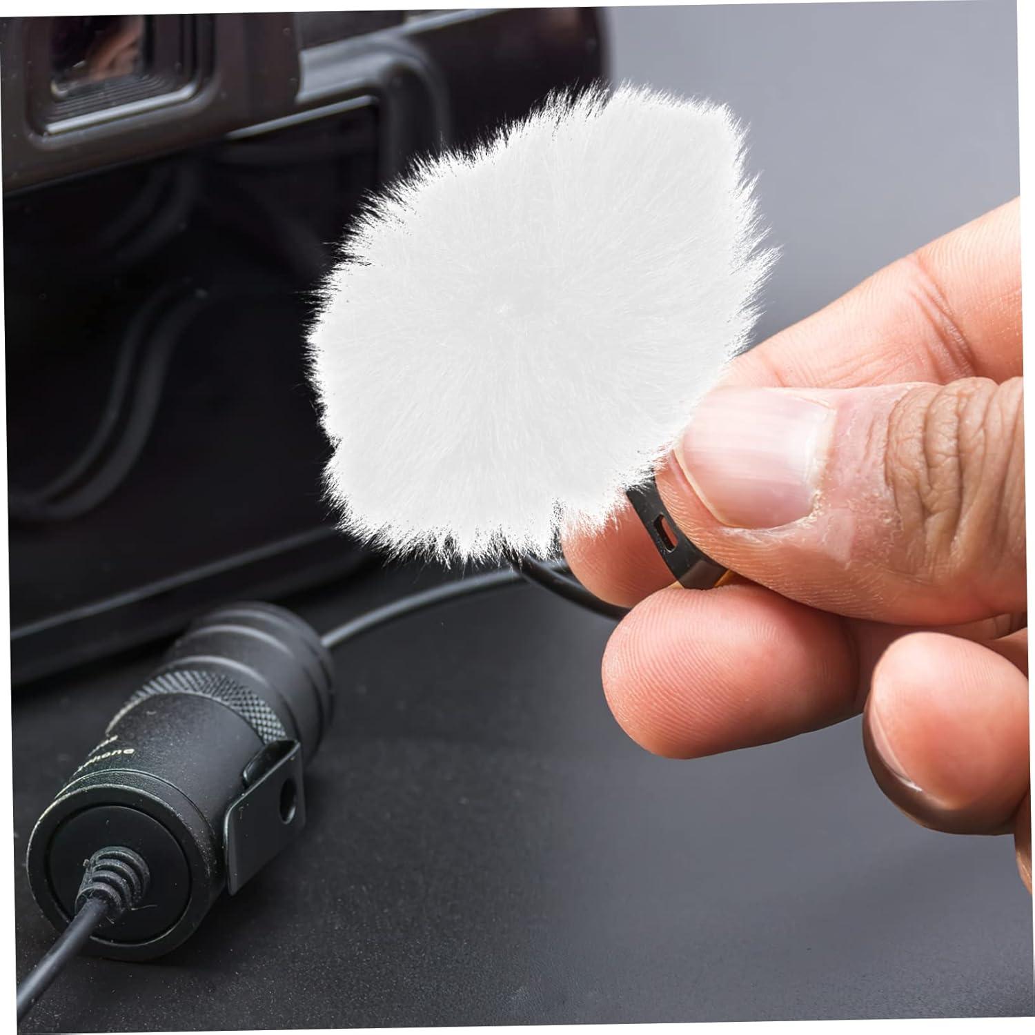 NOLITOY 30pcs Microphone Cover Outdoor Windscreen for Lapel Microphones Furry Filter for Filming Interviews and Live Streaming