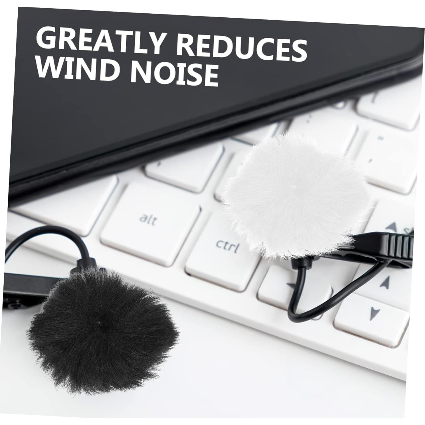 NOLITOY 30pcs Microphone Cover Outdoor Windscreen for Lapel Microphones Furry Filter for Filming Interviews and Live Streaming