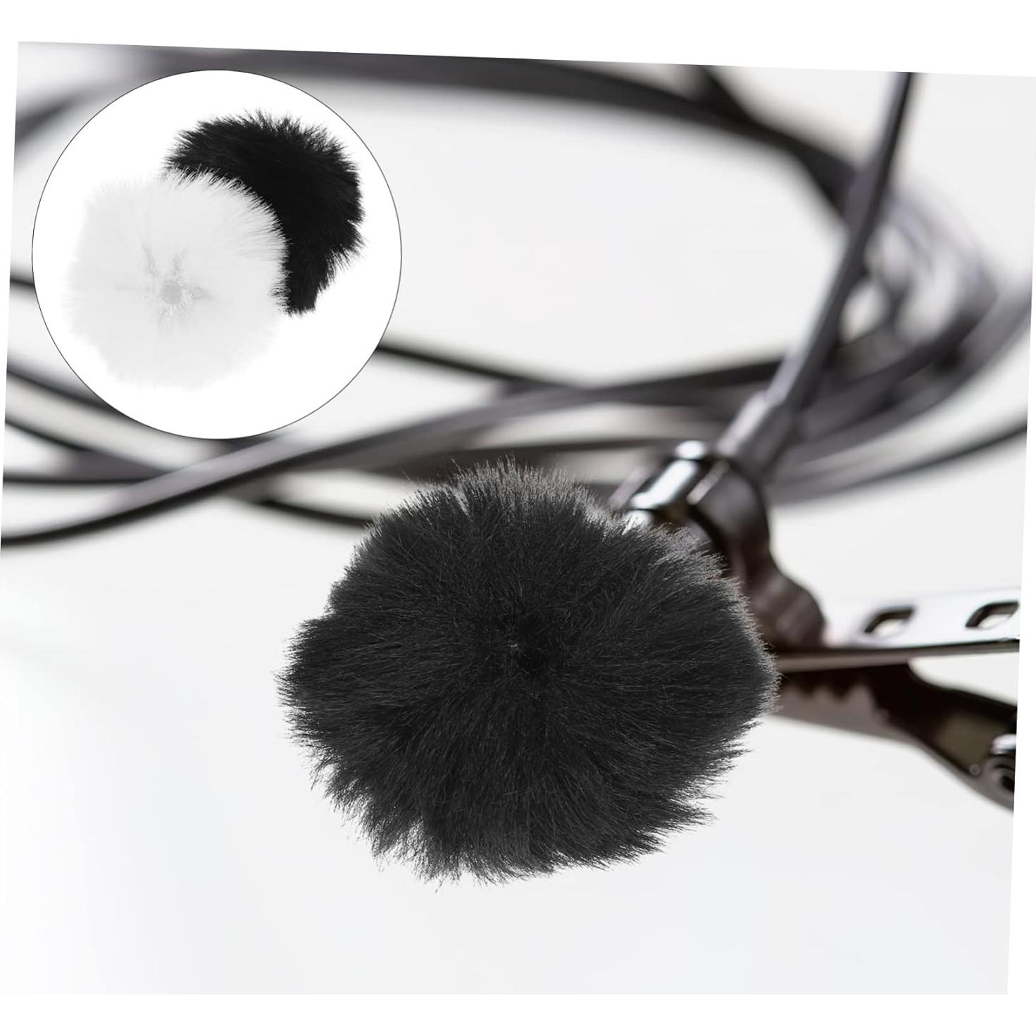 NOLITOY 30pcs Microphone Cover Outdoor Windscreen for Lapel Microphones Furry Filter for Filming Interviews and Live Streaming