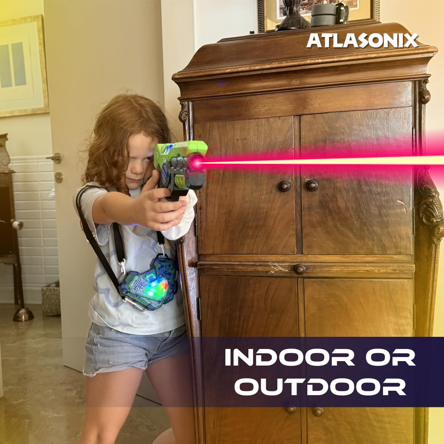 Juego de Laser Tag AG Atlasonix con 2 Pistolas y Chalecos