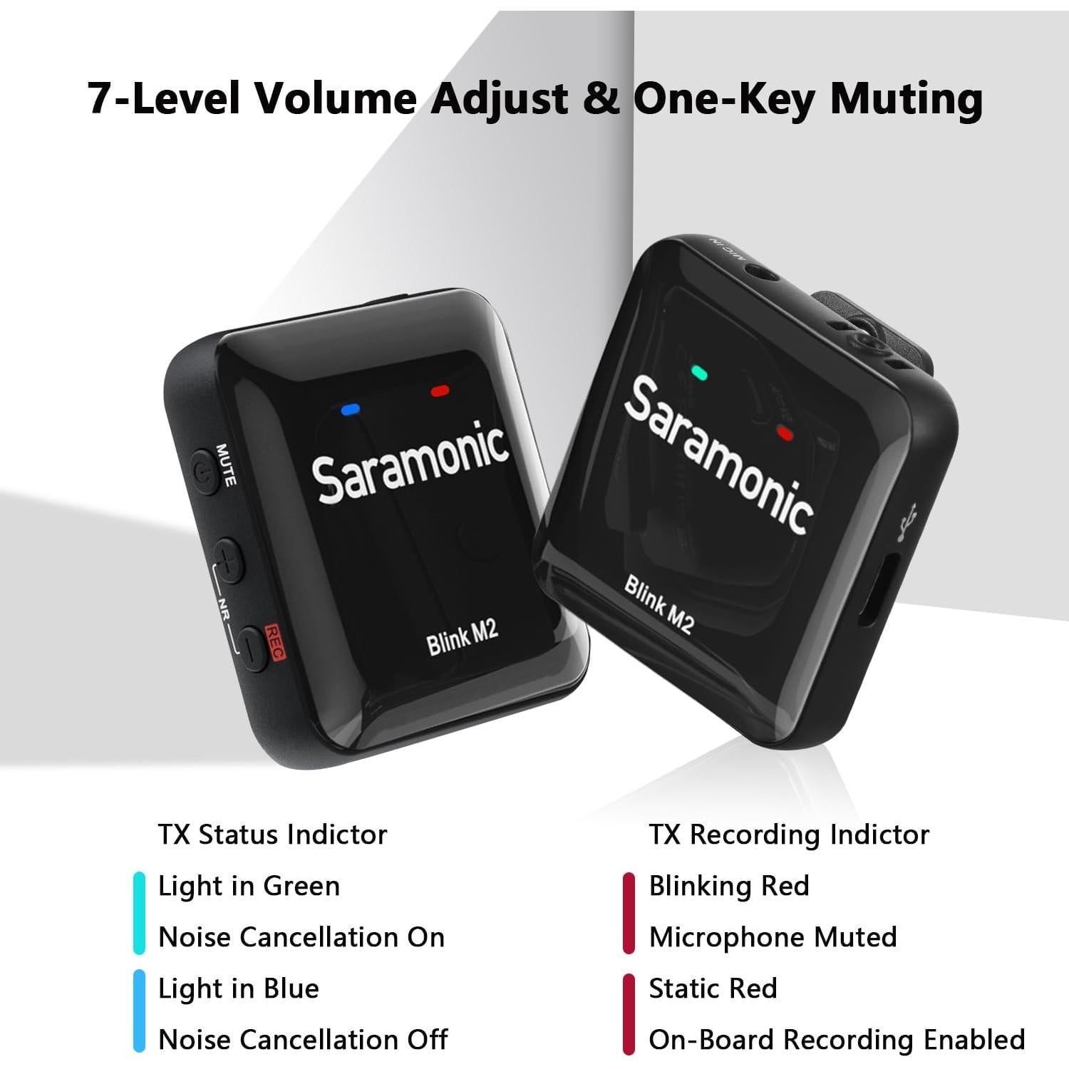 Micrófono Lavalier Inalámbrico Saramonic Blink M2 250m