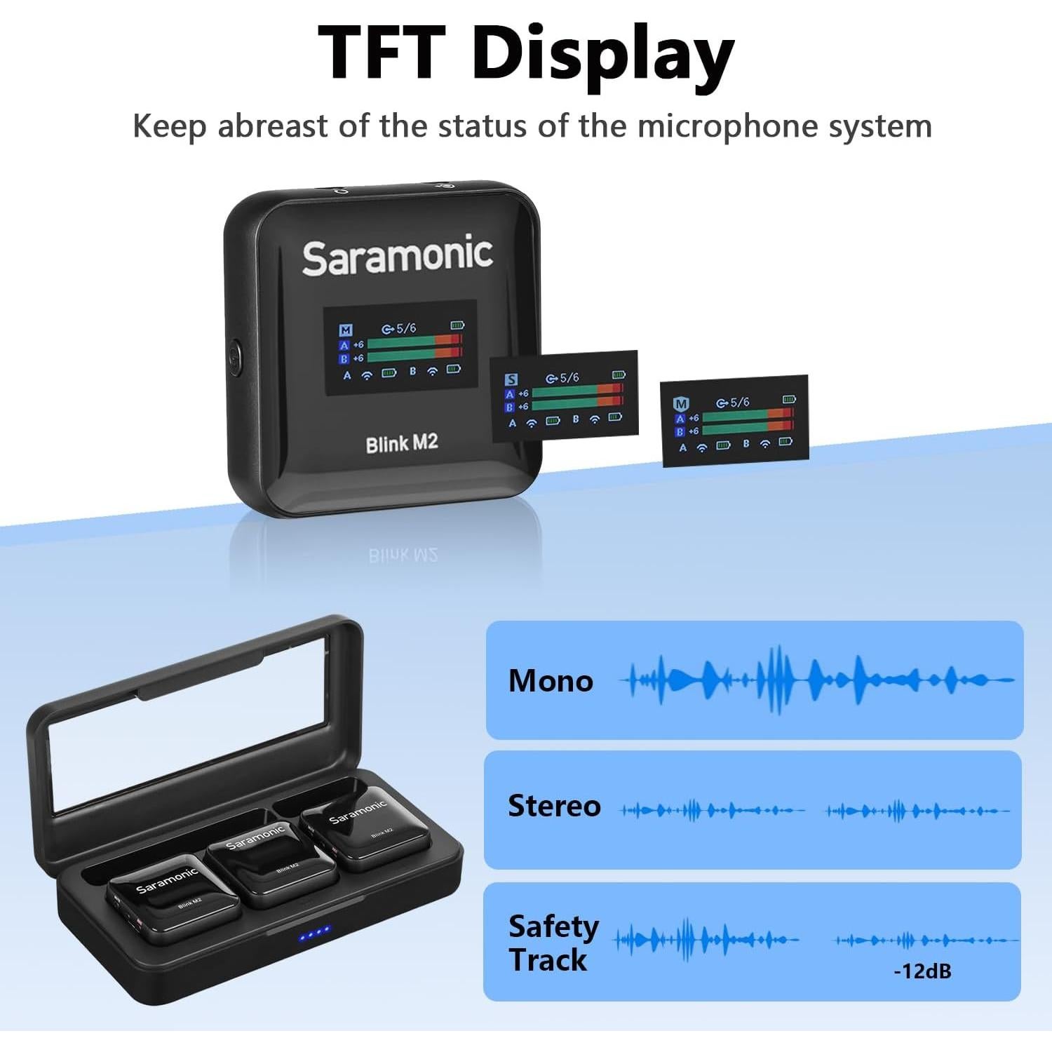 Micrófono Lavalier Inalámbrico Saramonic Blink M2 250m