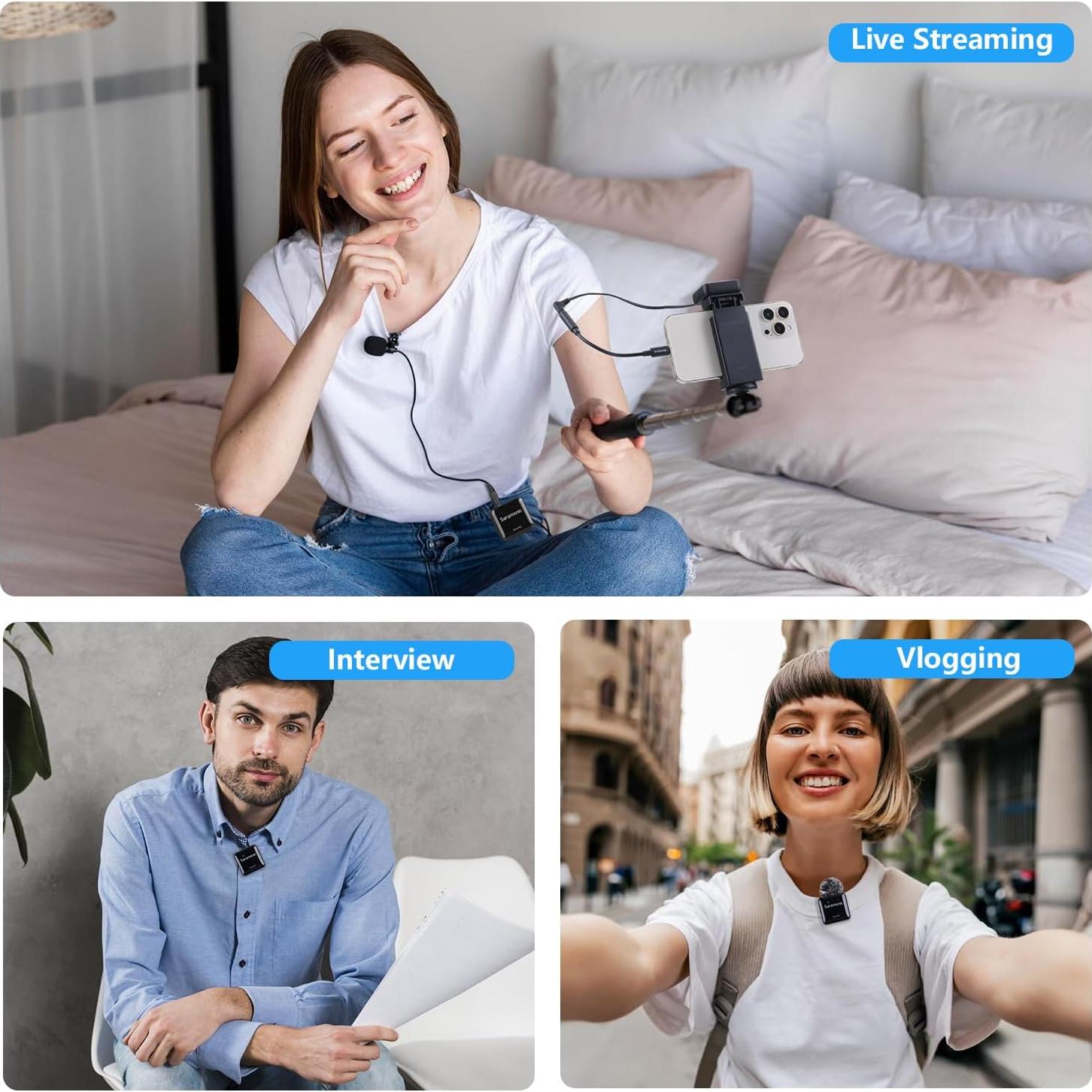 Micrófono Lavalier Inalámbrico Saramonic Blink M2 250m