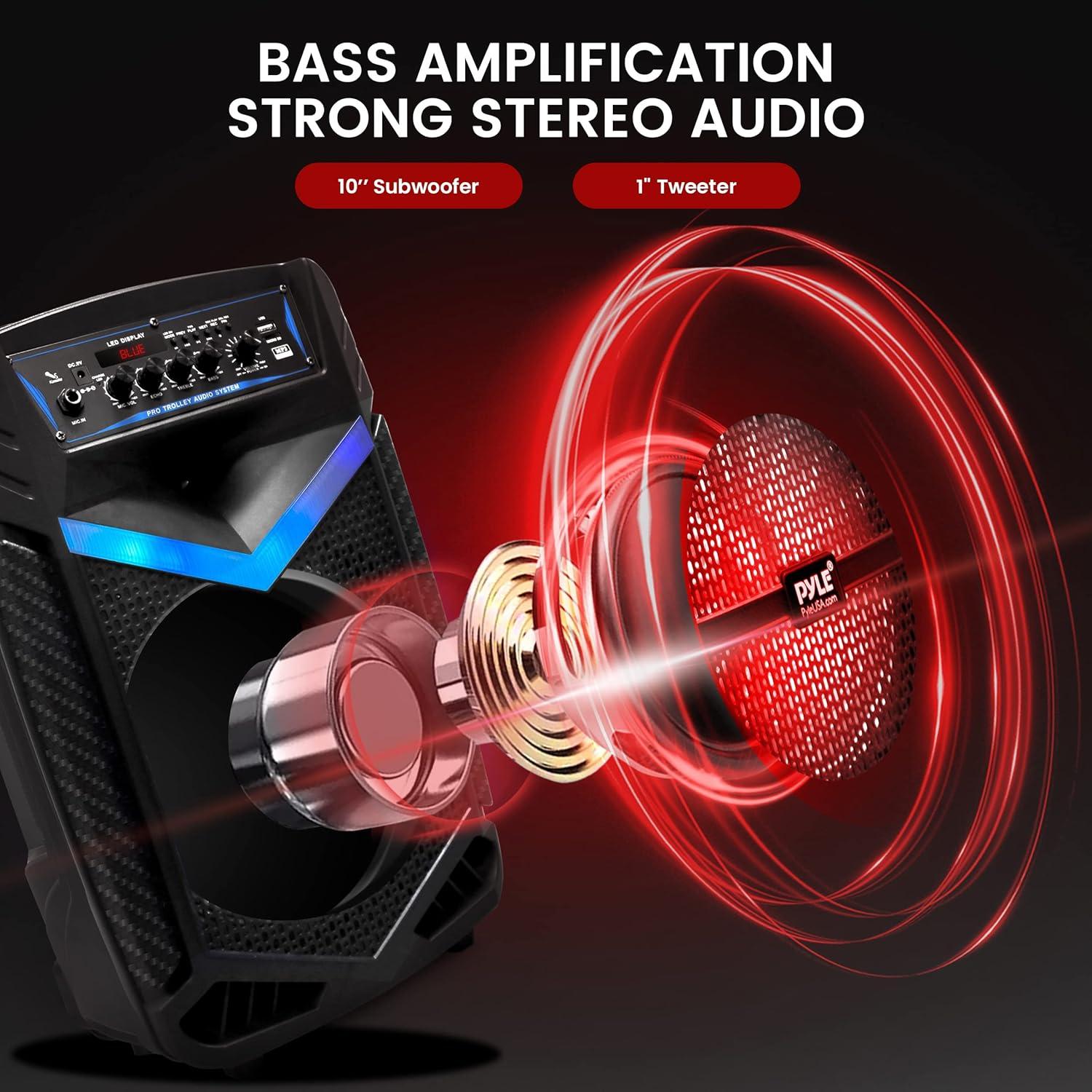 Altavoz PA Bluetooth Pyle PPHP1042B 600W 10" Recargable