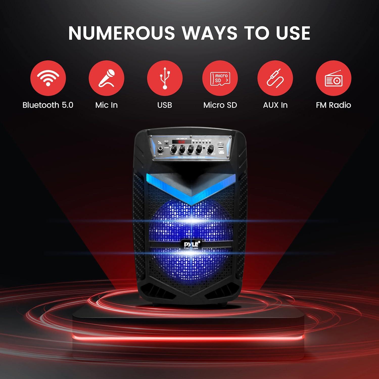 Altavoz PA Bluetooth Pyle PPHP1042B 600W 10" Recargable