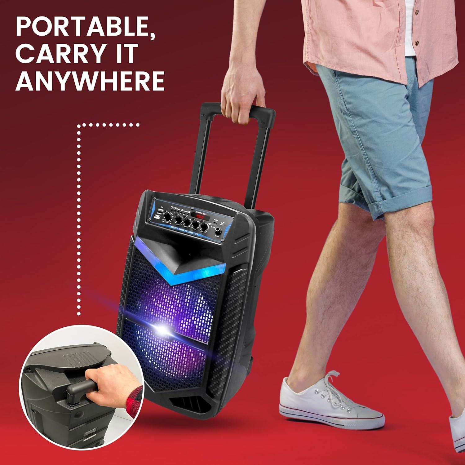 Altavoz PA Bluetooth Pyle PPHP1042B 600W 10" Recargable