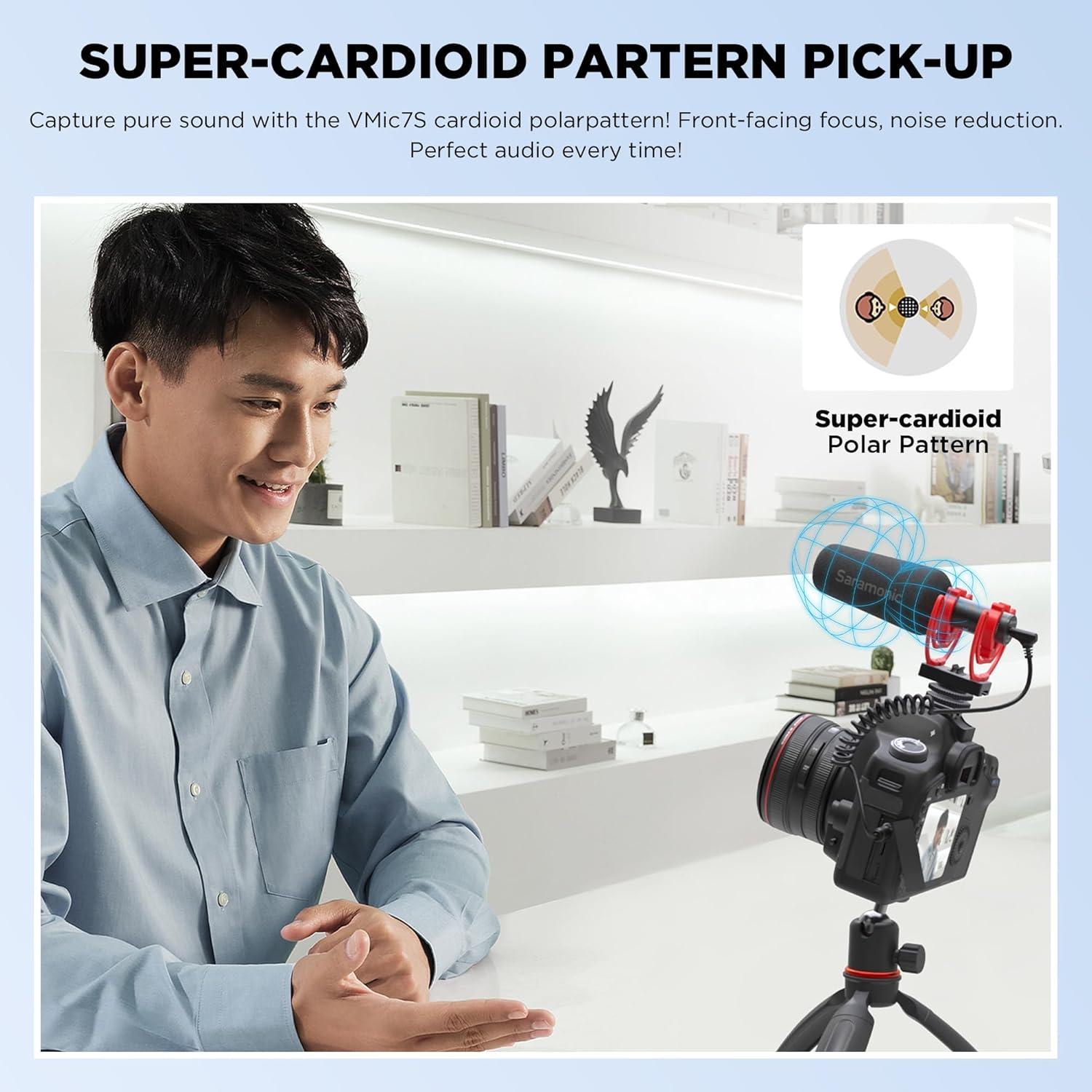 Micrófono Shotgun Saramonic VMic7S Supercardioide USB-C