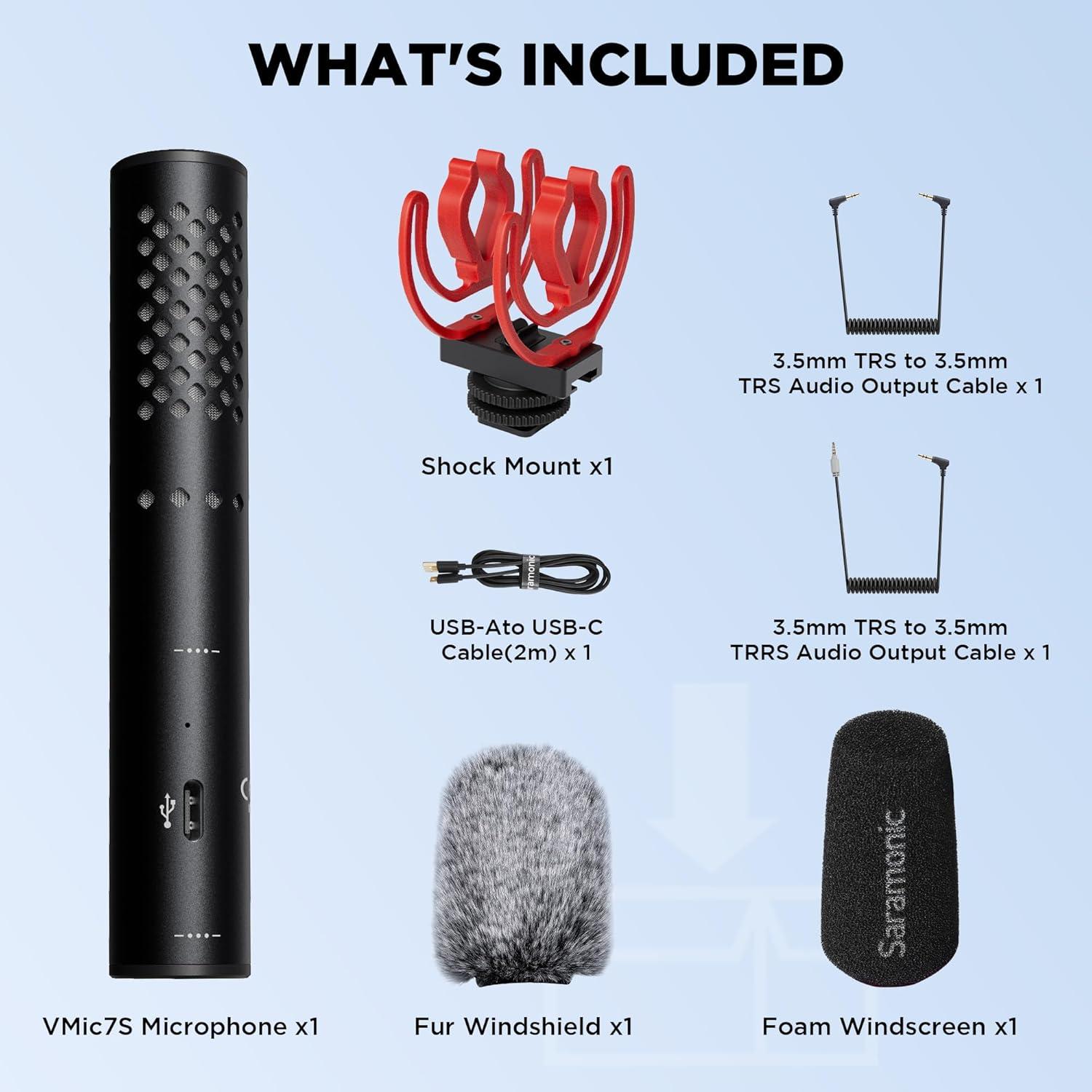 Micrófono Shotgun Saramonic VMic7S Supercardioide USB-C