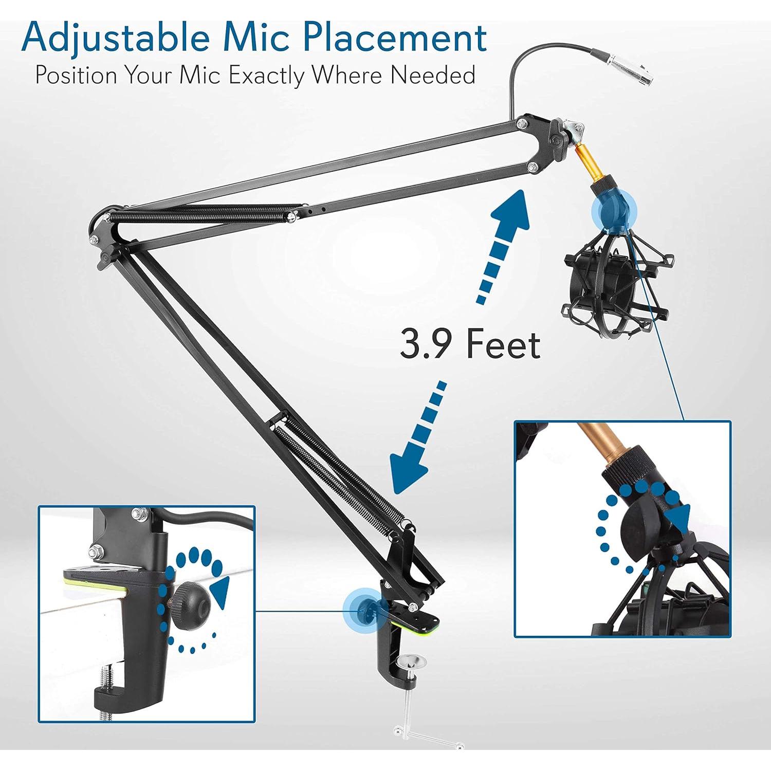 Soporte de Micrófono PylePro Suspension Boom 1.19m Ajustable