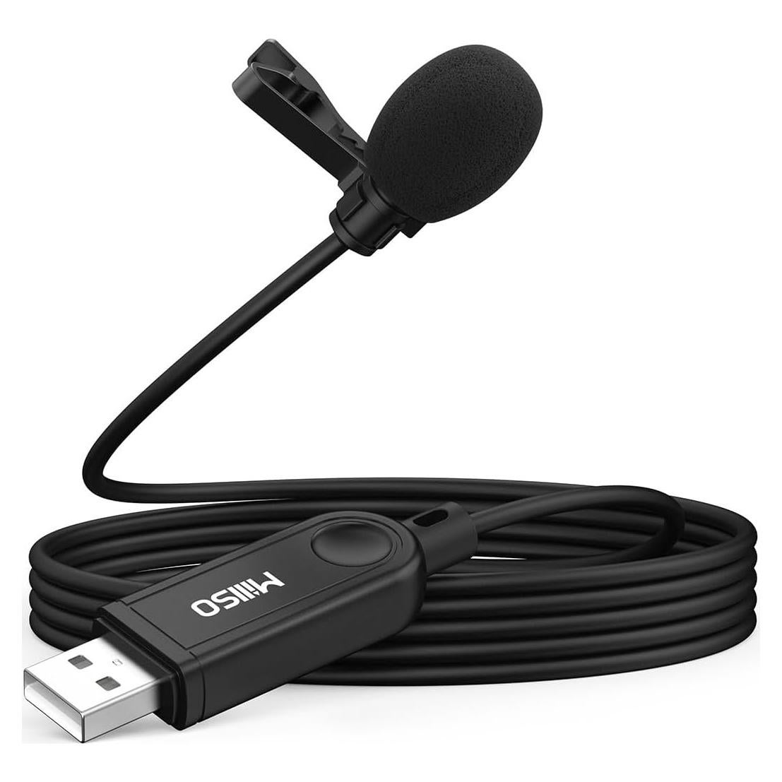 Micrófono Lavalier USB MillSO Omnidireccional 2m para PC