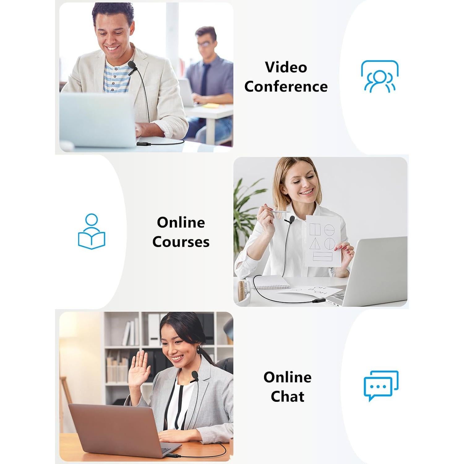 Micrófono Lavalier USB MillSO Omnidireccional 2m para PC