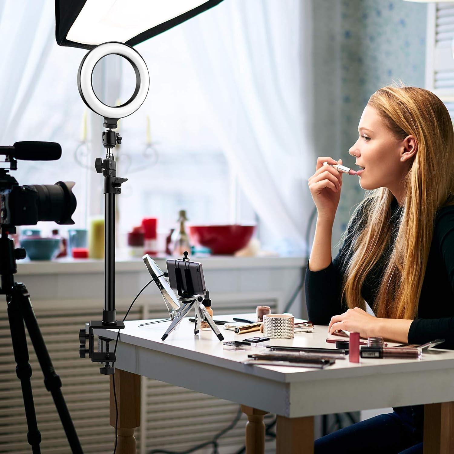 Paquete de 2 Soportes de Luz de Escritorio Obeamiu Ajustables 53-114 cm