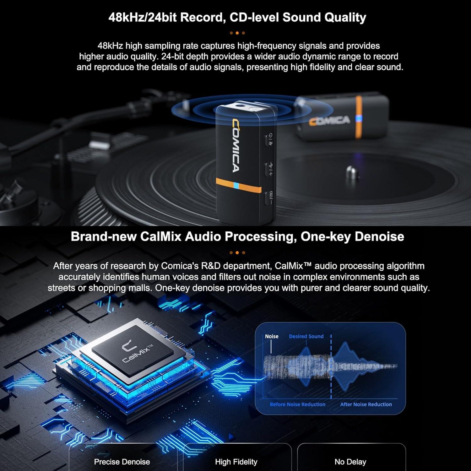 Micrófono Lavalier Inalámbrico COMICA Vimo Q 4 Canales 48kHz