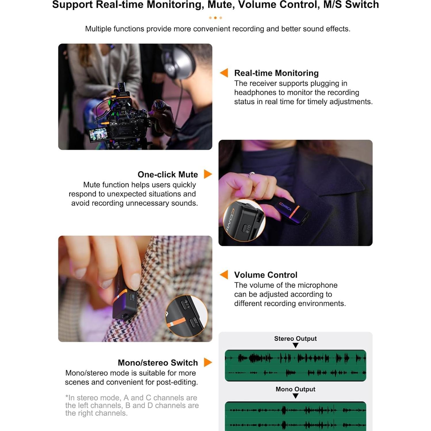 Micrófono Lavalier Inalámbrico COMICA Vimo Q 4 Canales 48kHz